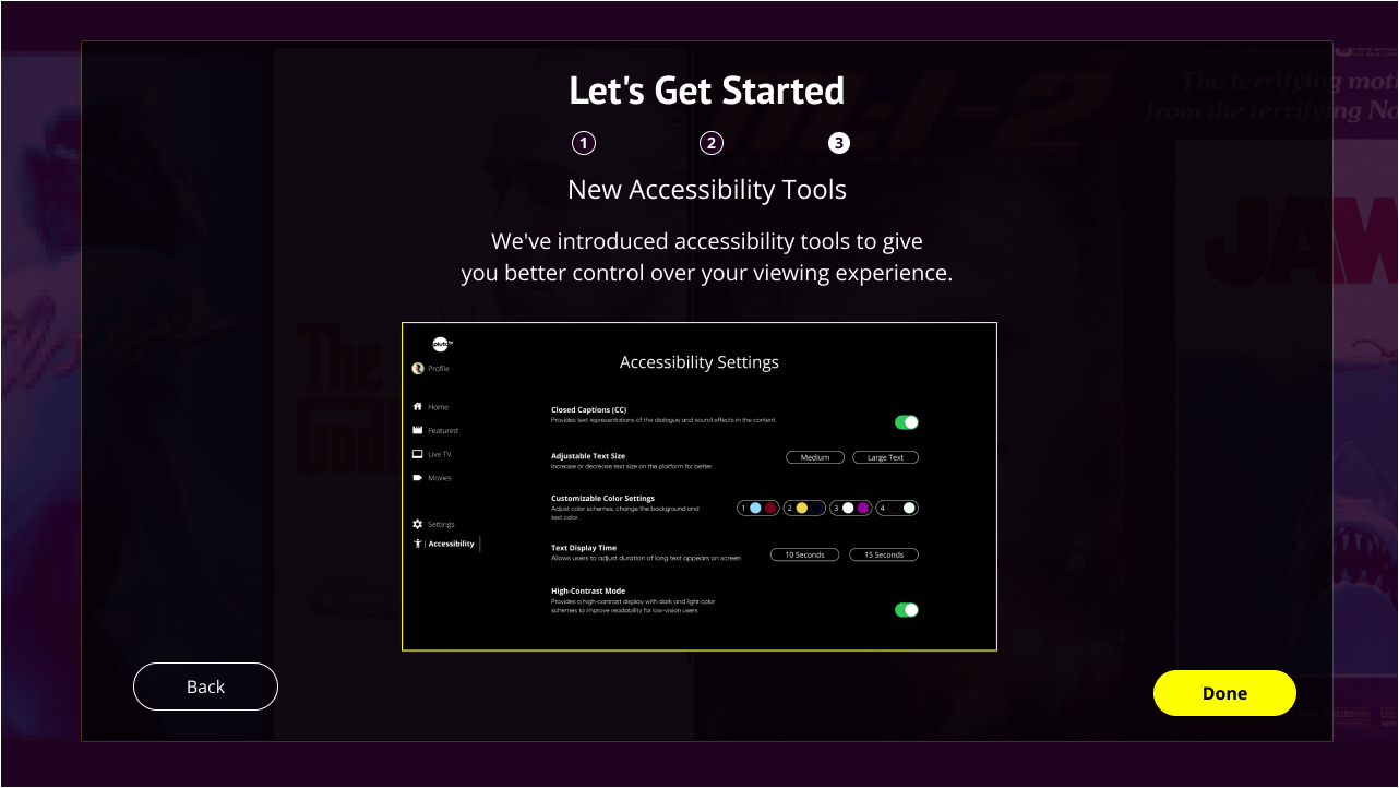 Pluto TV On boarding Step 3 UI Design